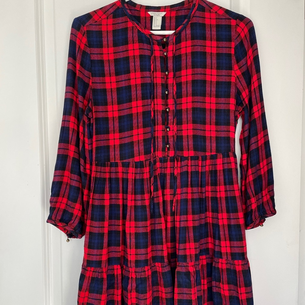 F21 Plaid Ruffle Dress